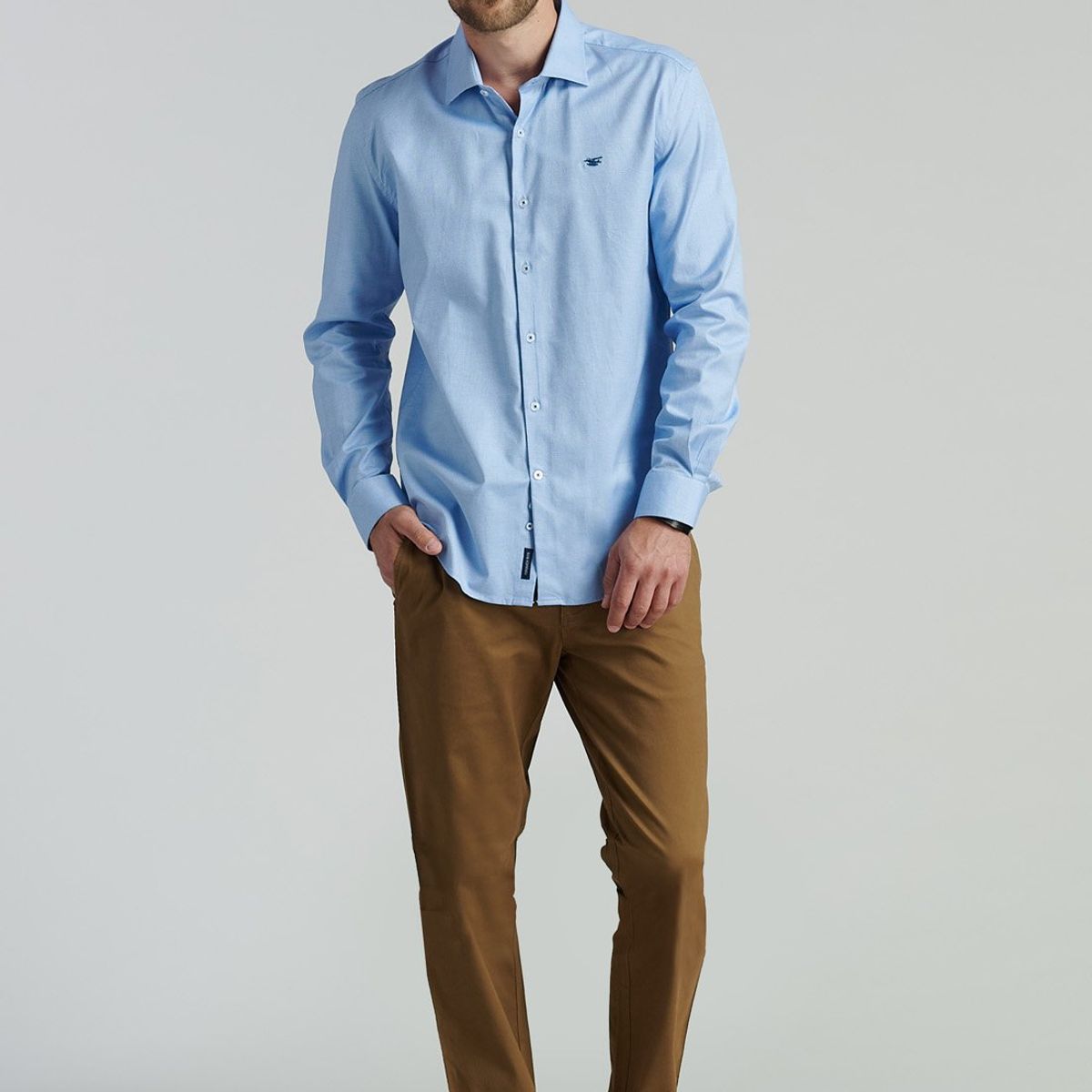 FEROUCH - Camisa Arizona Smart Casual Celeste Ferouch