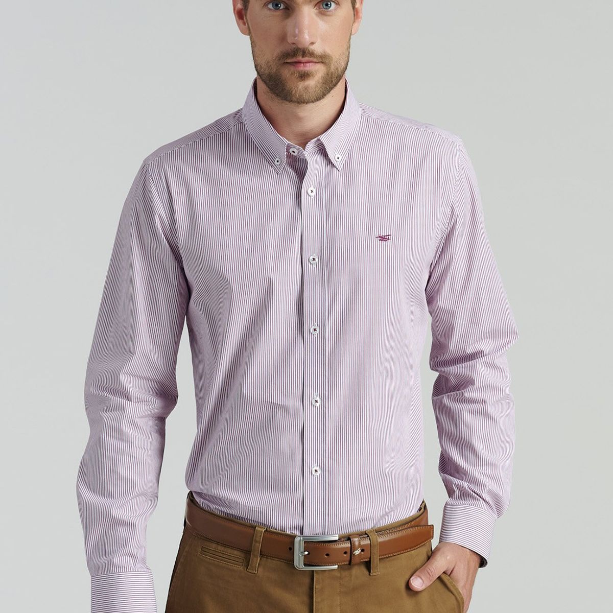 FEROUCH - Camisa Chicago Smart Casual Morado Ferouch