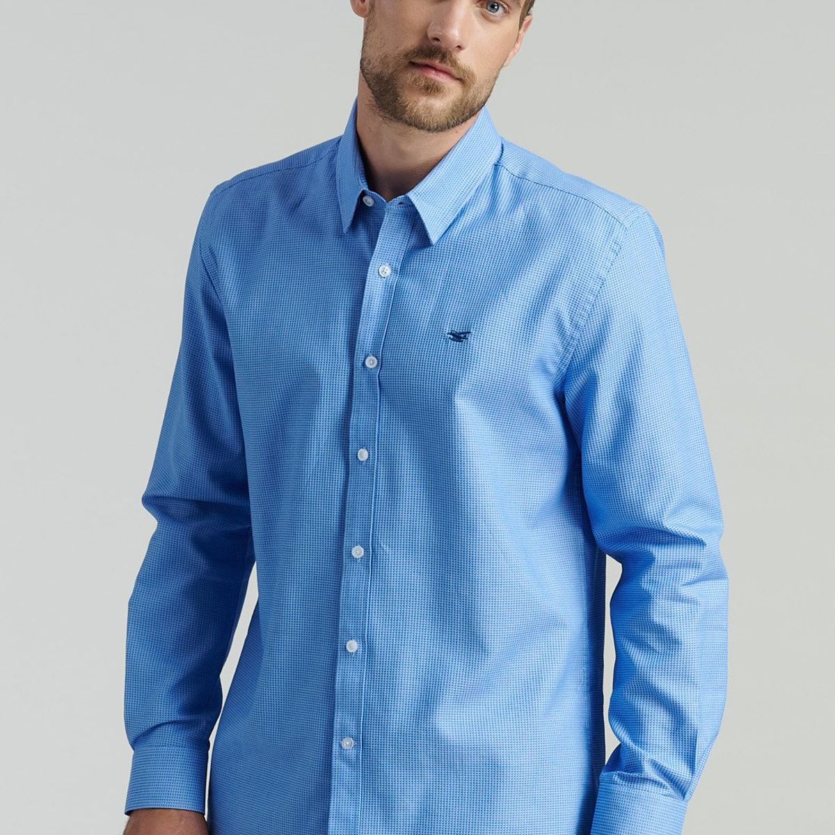 FEROUCH - Camisa Anniston Smart Casual Azul Ferouch