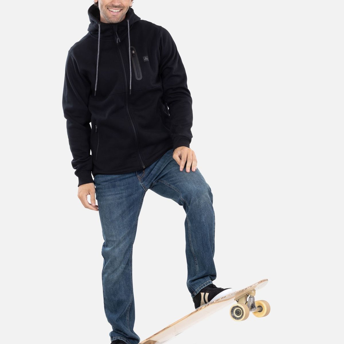 RIP CURL - Poleron Bonded RC Negro Hombre Rip Curl - Negro