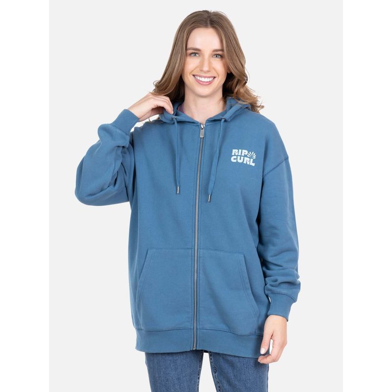 RIP CURL - Poleron FZ Floral Full Zip Denim Mujer Rip Curl - Azul