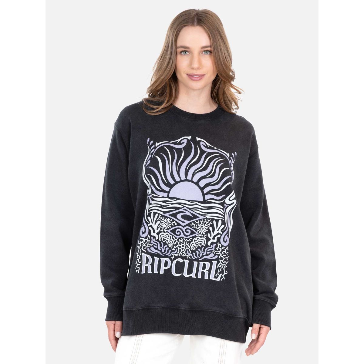 RIP CURL - Poleron CR Coral Crew Negro Mujer Rip Curl - Negro