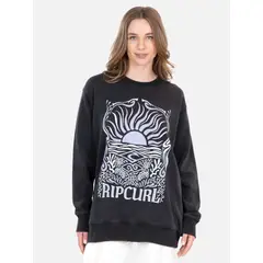 RIP CURL - Poleron CR Coral Crew Negro Mujer - Negro