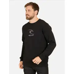 RIP CURL - Poleron CR Search Art Crew Negro Hombre - Negro