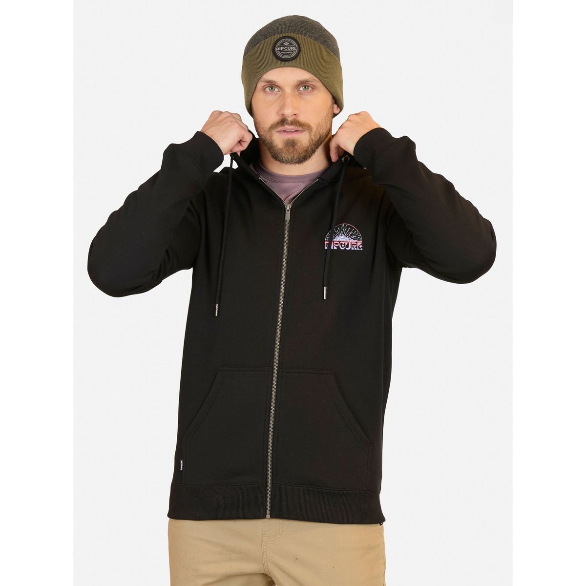 RIP CURL - Poleron FZ Rc Surfing Company Negro Hombre Rip Curl - Negro.