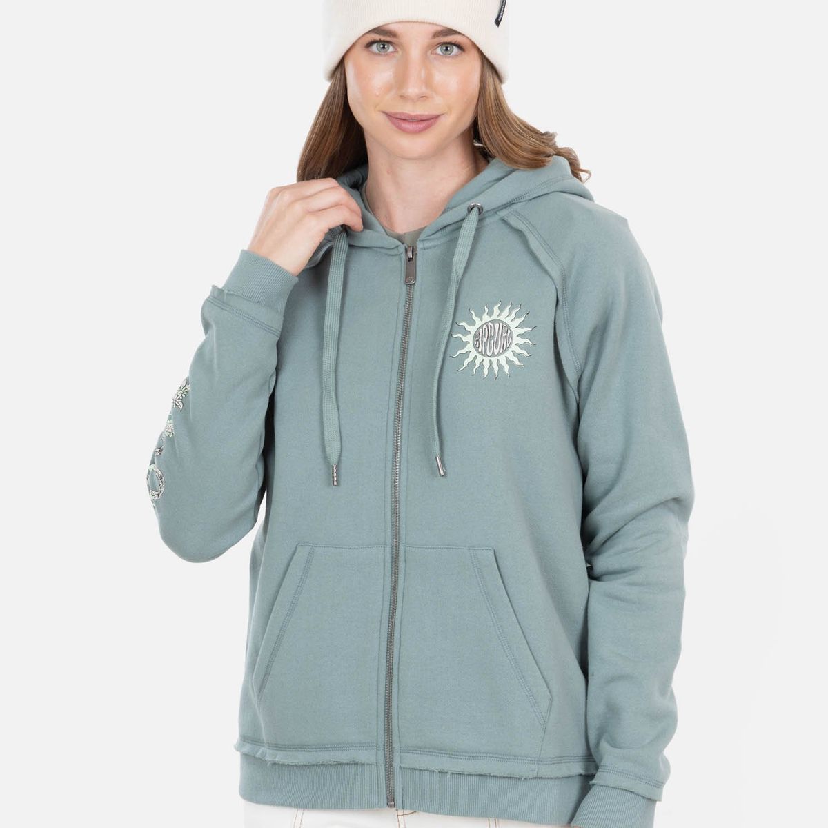 RIP CURL - Poleron FZ Suny Day Full Zip Olivo Mujer Rip Curl - Verde
