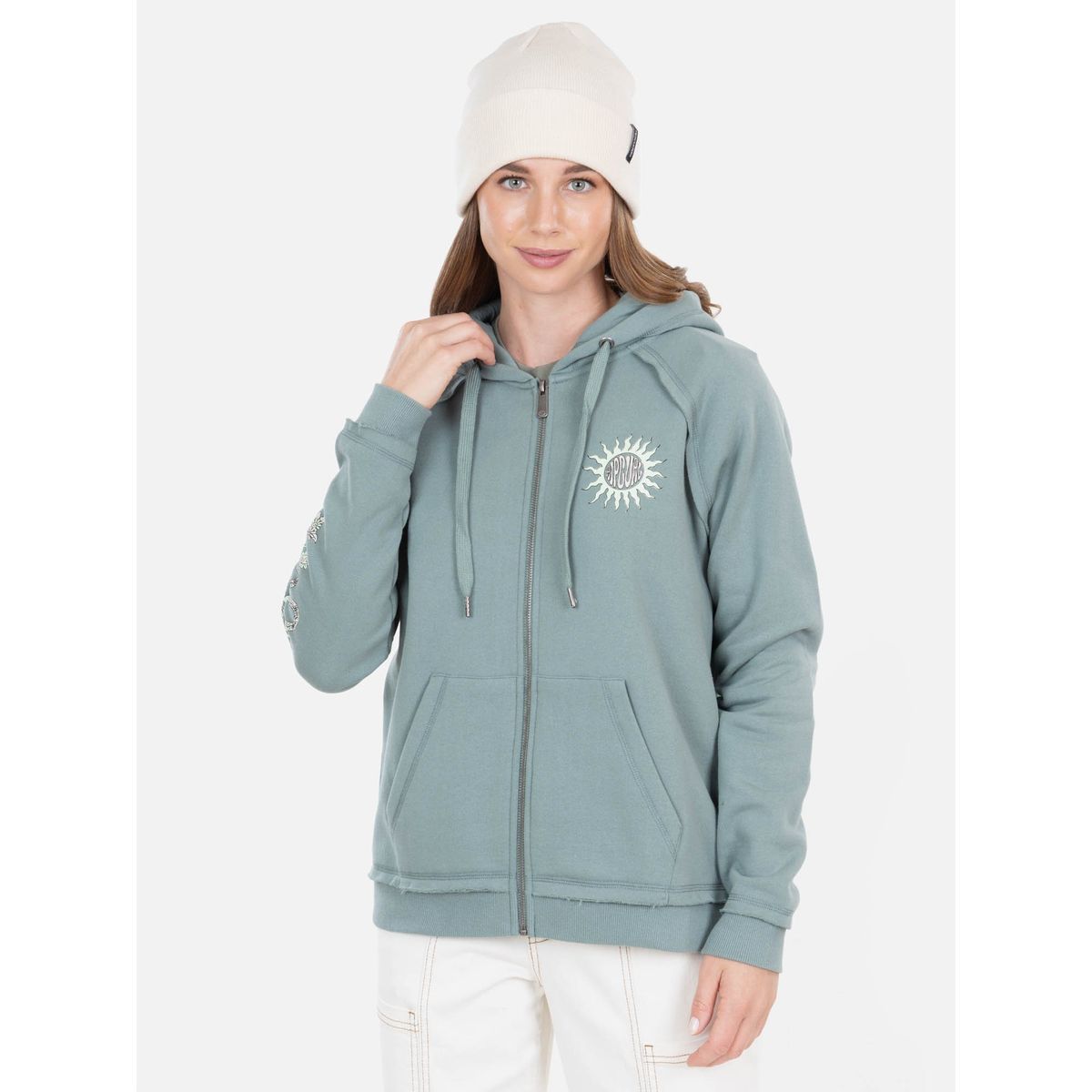 RIP CURL - Poleron FZ Suny Day Full Zip Olivo Mujer Rip Curl - Verde
