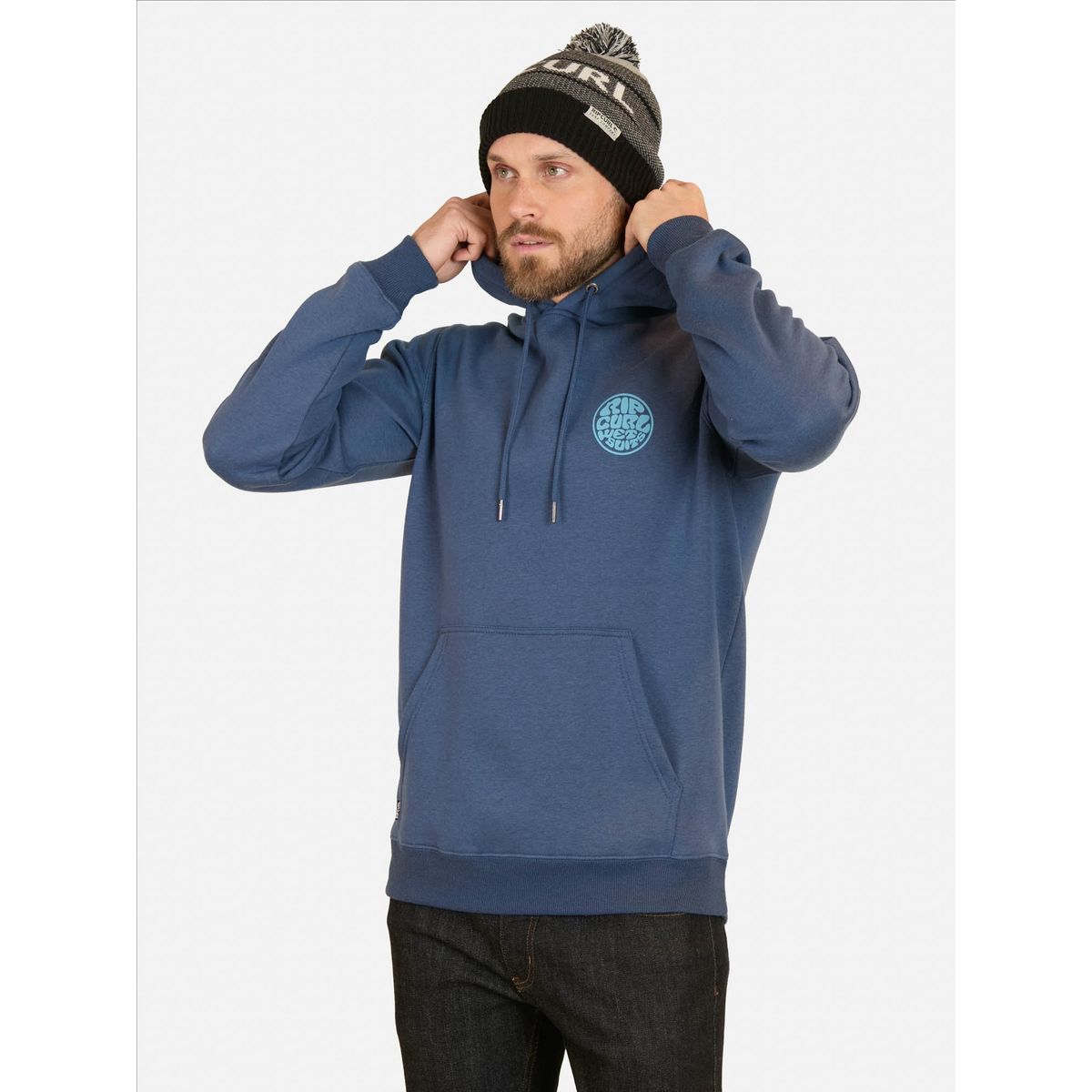 RIP CURL - Poleron Canguro Wetsuits Logo Azul Hombre Rip Curl - Azul