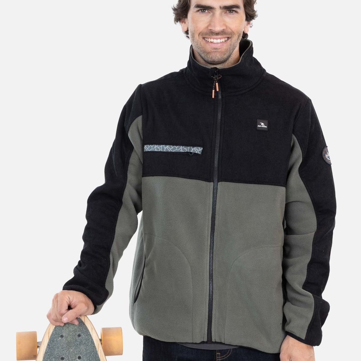 RIP CURL - Poleron Micropolar Ola Rc Verde Hombre Rip Curl - Verde