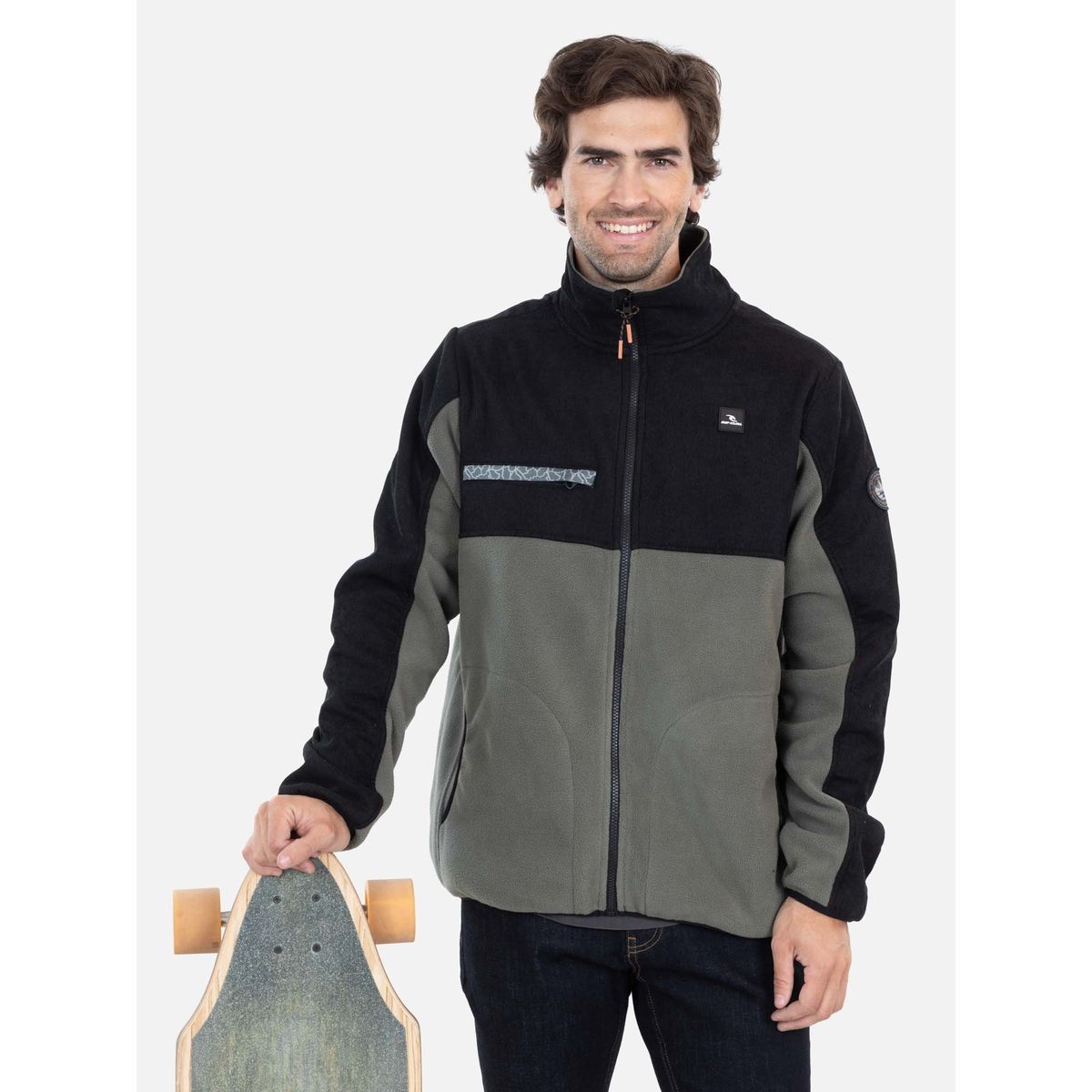 RIP CURL - Poleron Micropolar Ola Rc Verde Hombre Rip Curl - Verde
