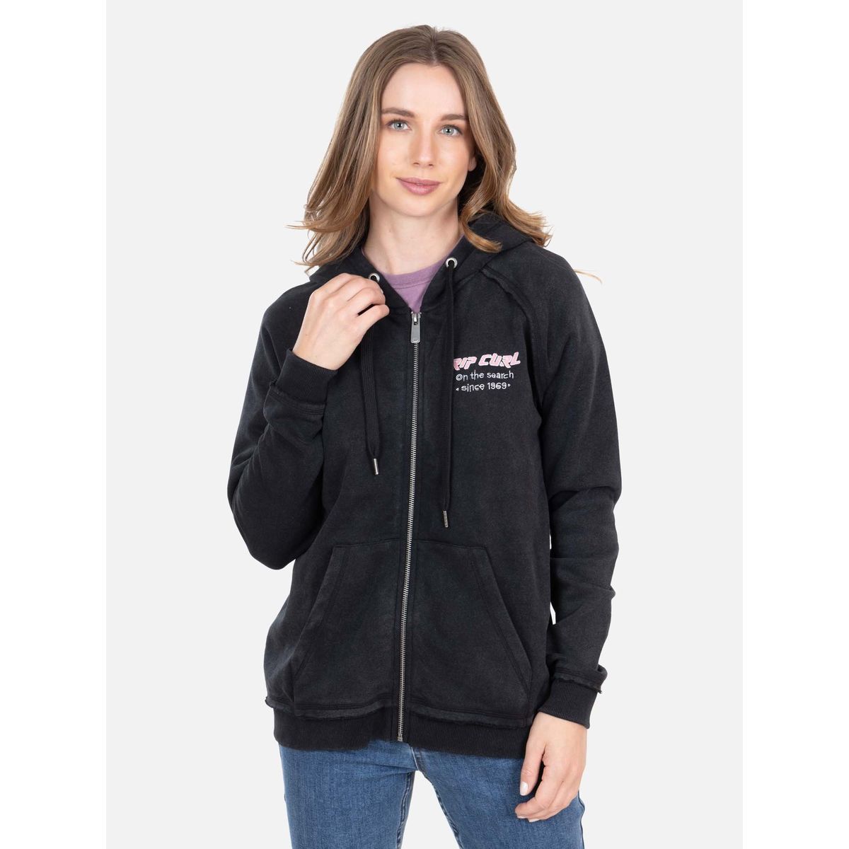 RIP CURL - Poleron FZ Raw Energy Full Zip Negro Mujer Rip Curl - Negro