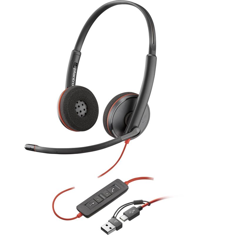 POLY - Auriculares On-Ear Alámbrico Poly Blackwire 3220 Negro