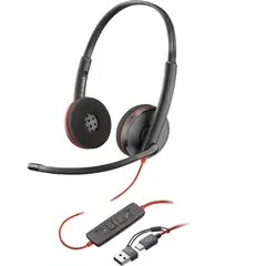 POLY - Auriculares On-Ear Alámbrico Blackwire 3220 Negro