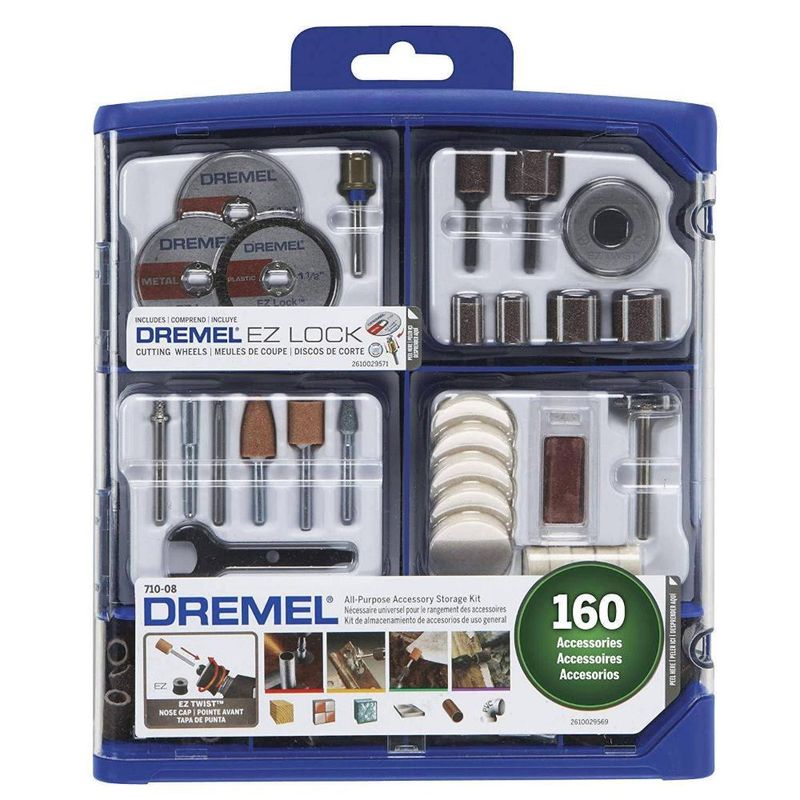 DREMEL - SET ACCESORIOS MULTIPROPOSITO DREMEL 160 PIEZAS CORTAR-LIMPIAR-PULIR-ESMERILAR
