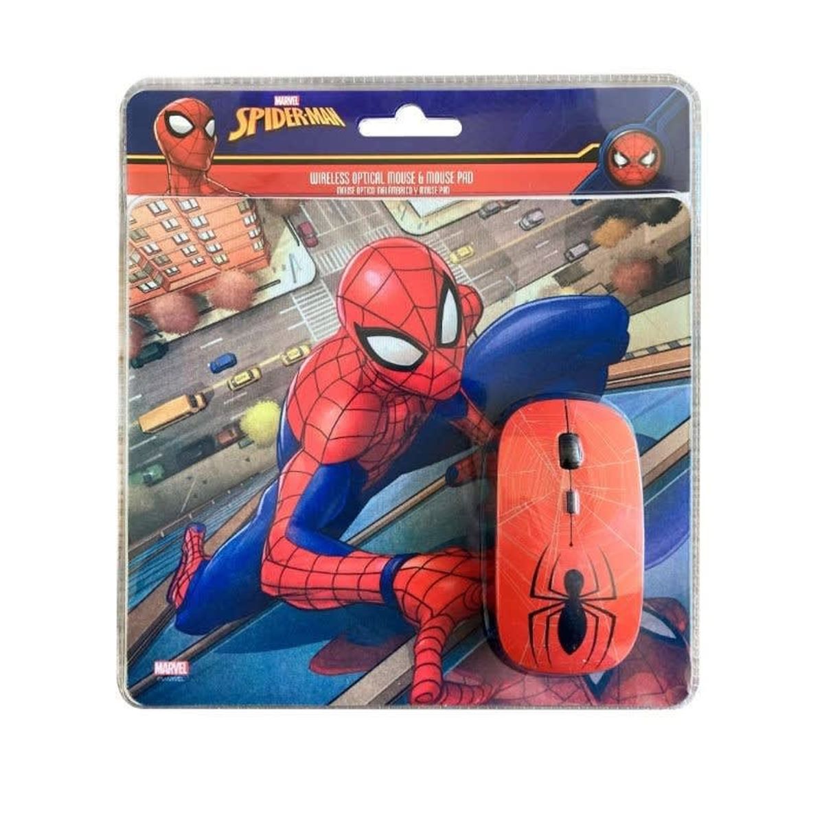 OEM - Kit Mouse Inalámbrico y Mouse Pad Spider Man 1