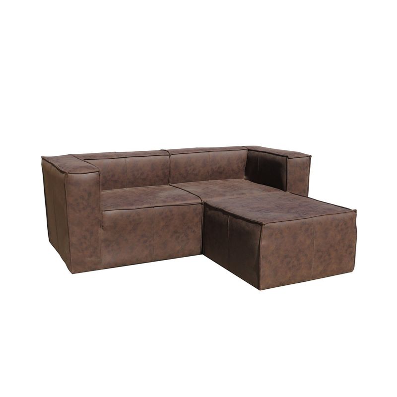ALMORE - SECCIONAL SUIZA PU ENVEJECIDO CHOCO