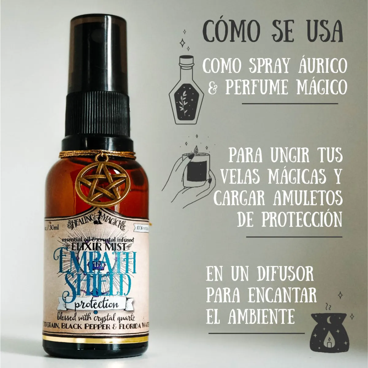 HEALING MAGICK - Empath Shield Spray Protección Energética PAS