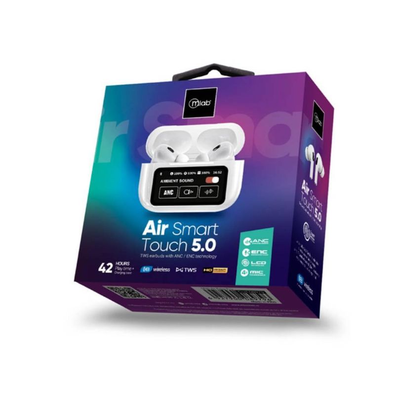 MLAB - Audífonos Mlab 9368 Air Smart Touch 50 Bluetooth IP55