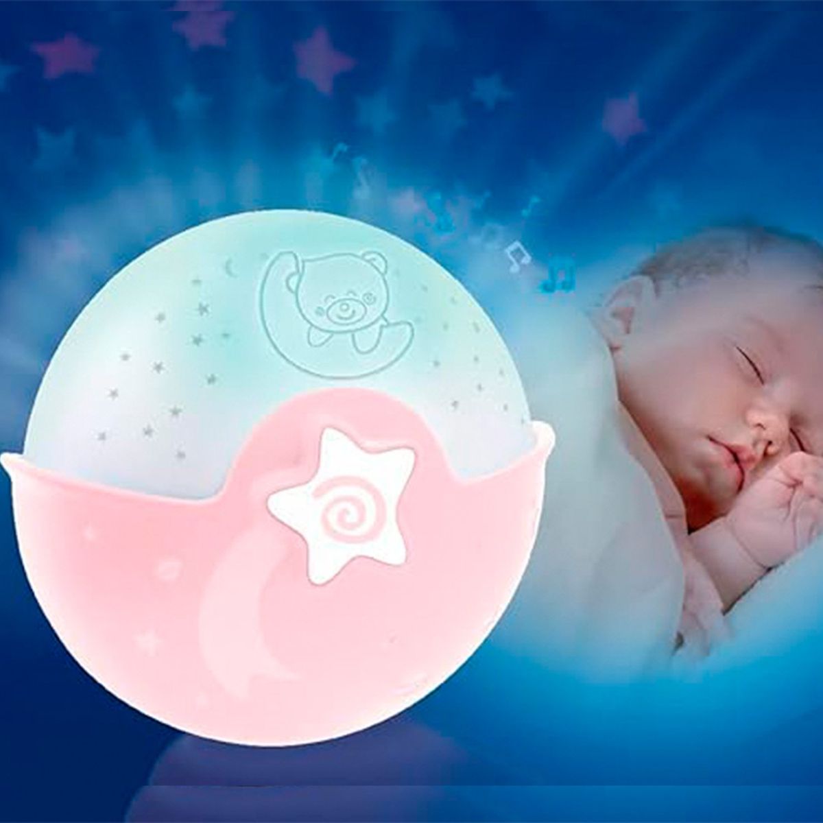 INFANTINO - Proyector Musical de Estrellas Rosa Infantino
