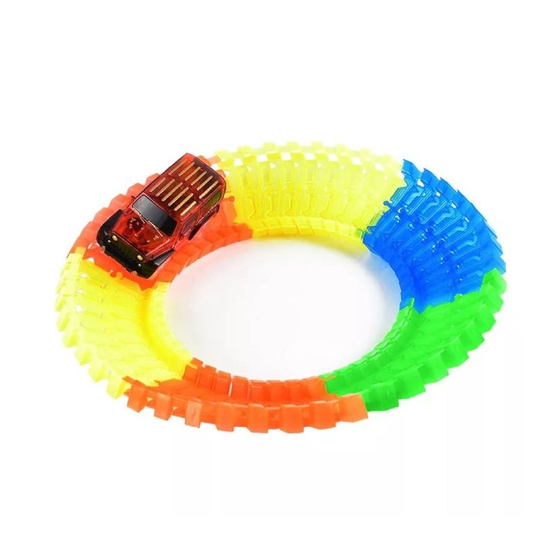 GENERICO - pista flexible 56 piezas auto luminoso