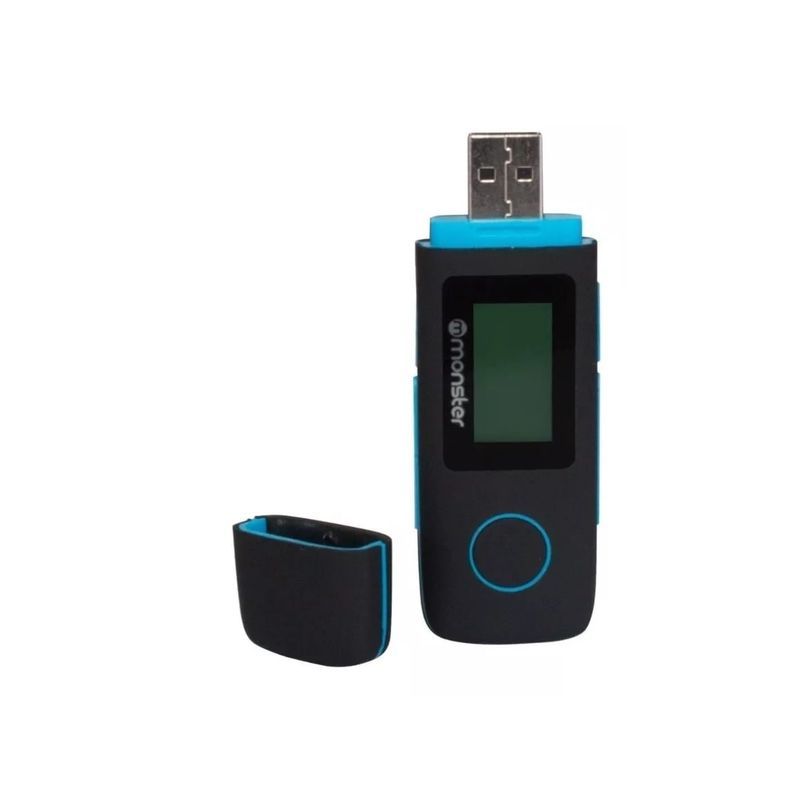 MONSTER - Reproductor Mp3 16gb Radio Fm Monster Cgrabador De Voz Azul