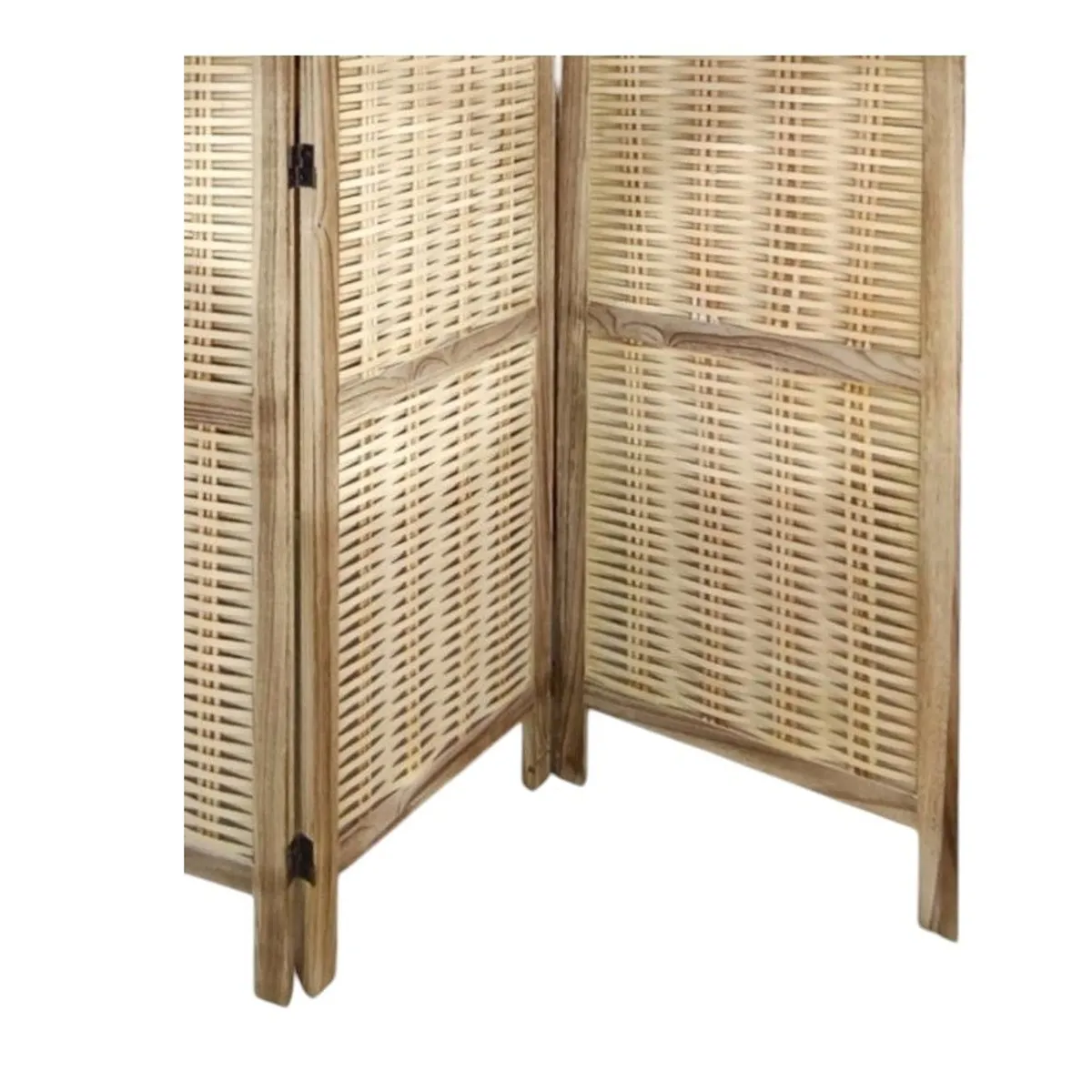 OEM - Biombo De Madera Resistente 3 Paneles Clasico Tejid 40x170cm