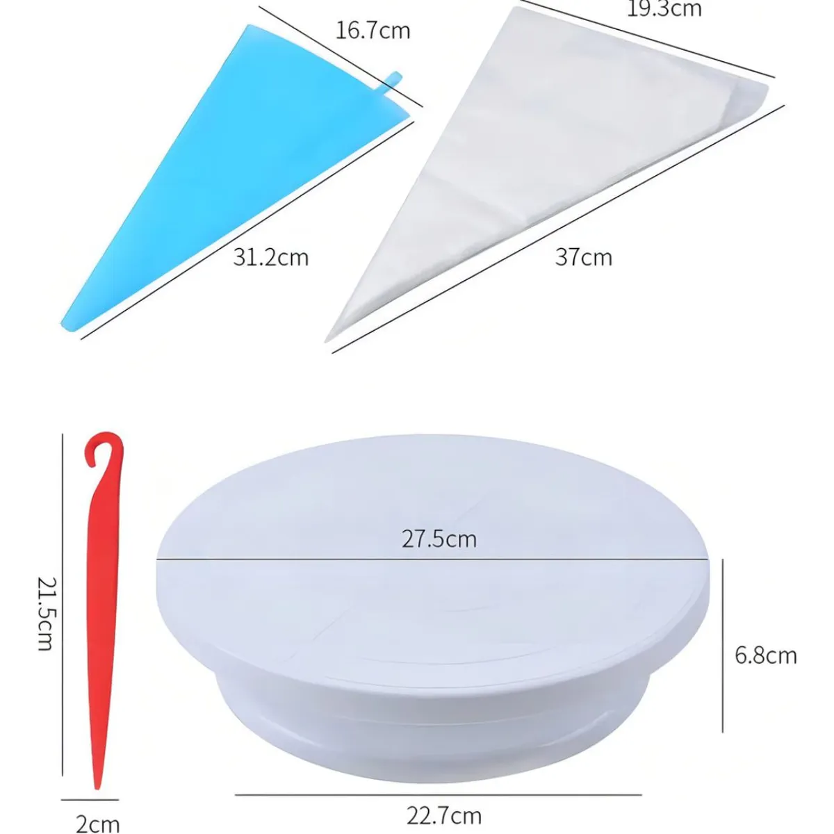 OEM - Kit Pasteleria Repostería 66pcs Set Con Base Para Tortas