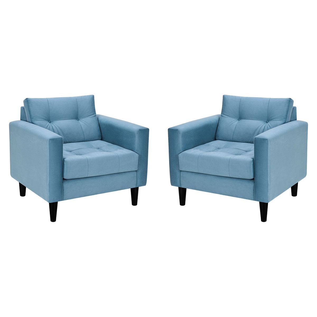 BODEVIR - Set Sofa Retro 1C Felpa 00 Azul Petroleo