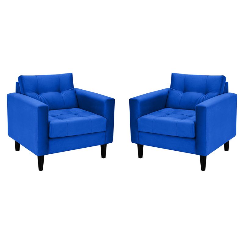 BODEVIR - Set Sofa Retro 1C Felpa 00 Azul Rey