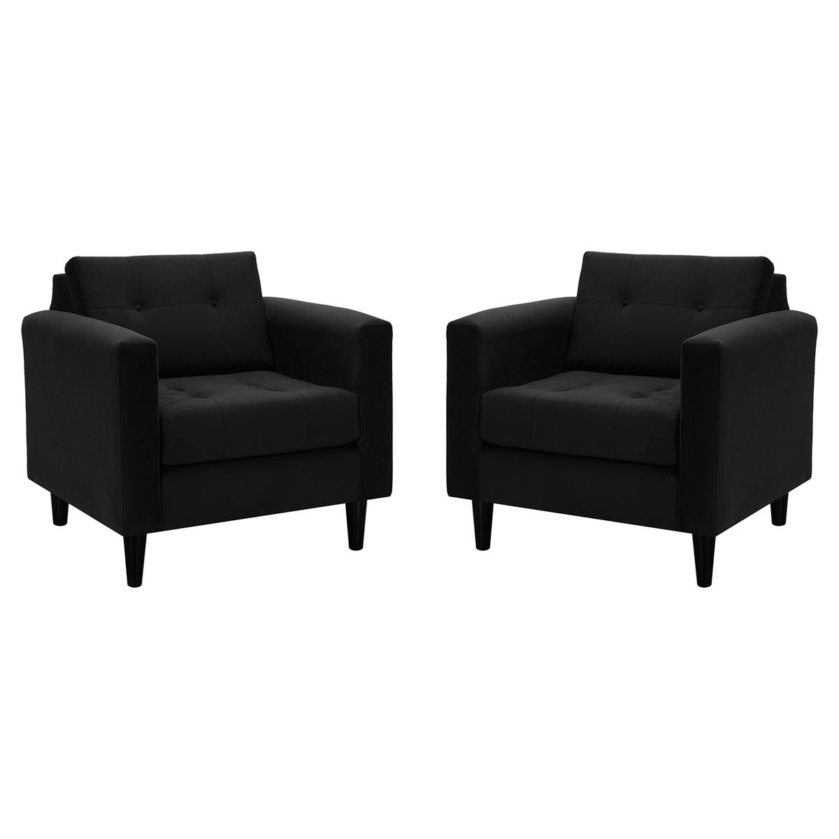 BODEVIR - Set Sofa Retro 1C Felpa 00 Negro
