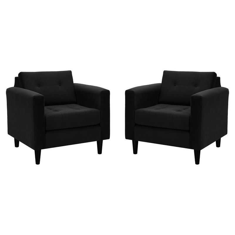 BODEVIR - Set Sofa Retro 1C Felpa 00 Negro