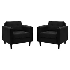 BODEVIR - Set Sofa Retro 1C Felpa 00 Negro