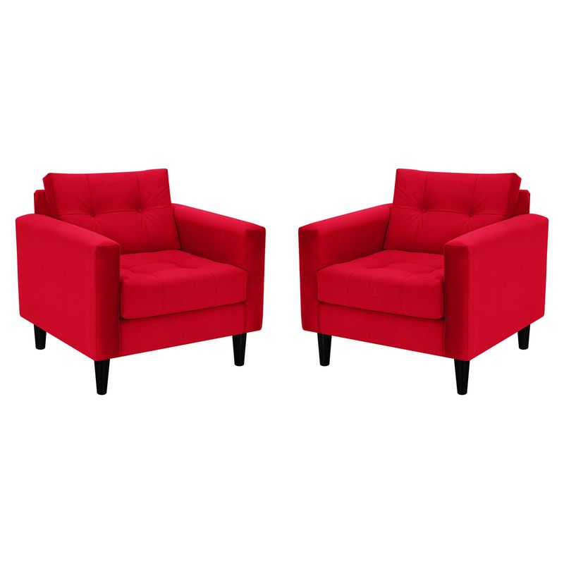 BODEVIR - Set Sofa Retro 1C Felpa 00 Rojo
