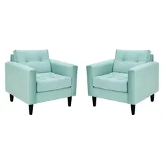 BODEVIR - Set Sofa Retro 1C Felpa 00 Verde Agua