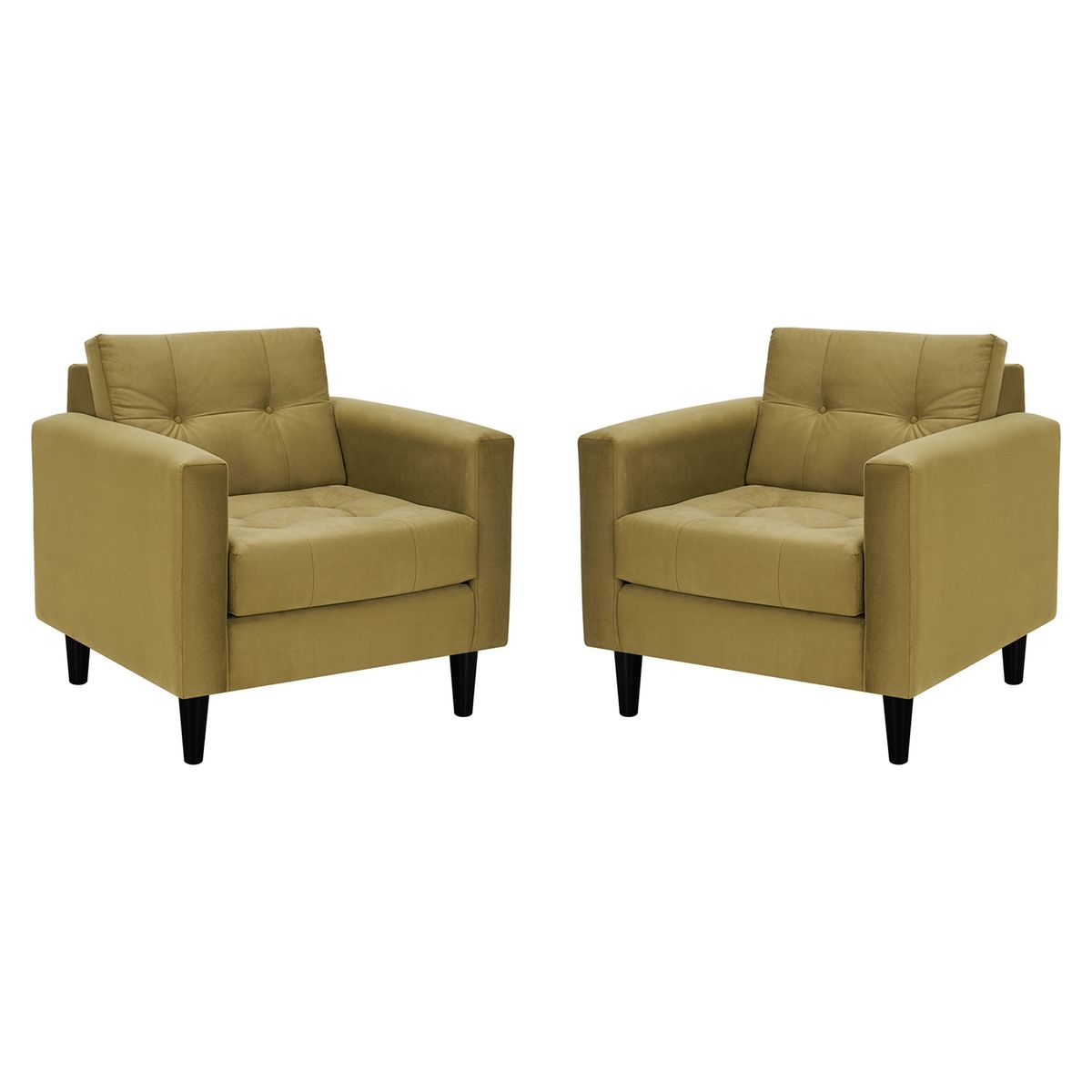 BODEVIR - Set Sofa Retro 1C Felpa 00 Verde Musgo