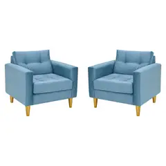 BODEVIR - Set Sofa Retro 1C Felpa 01 Azul Petroleo