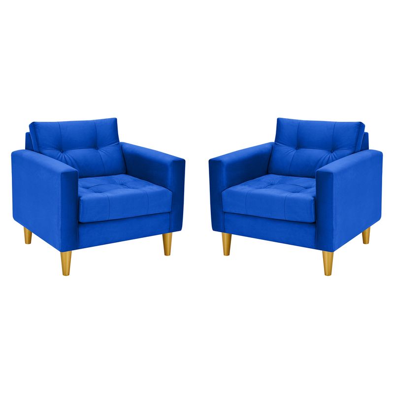 BODEVIR - Set Sofa Retro 1C Felpa 01 Azul Rey