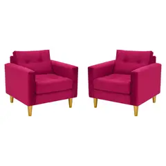 BODEVIR - Set Sofa Retro 1C Felpa 01 Burdeo