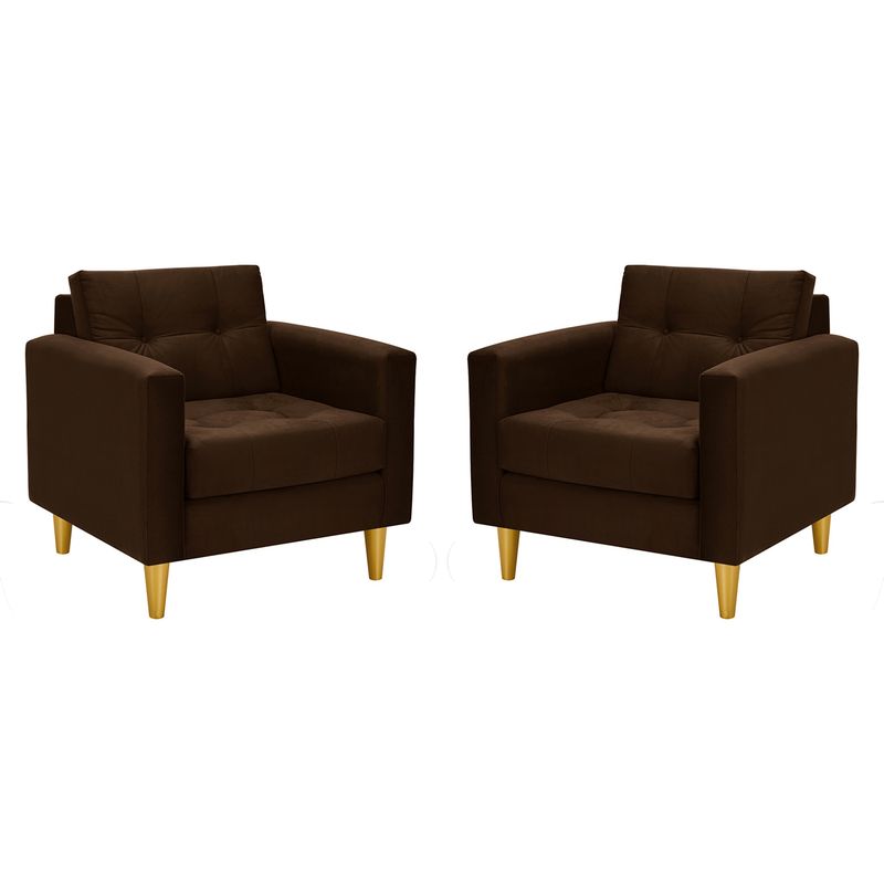 BODEVIR - Set Sofa Retro 1C Felpa 01 Chocolate