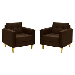 BODEVIR - Set Sofa Retro 1C Felpa 01 Chocolate