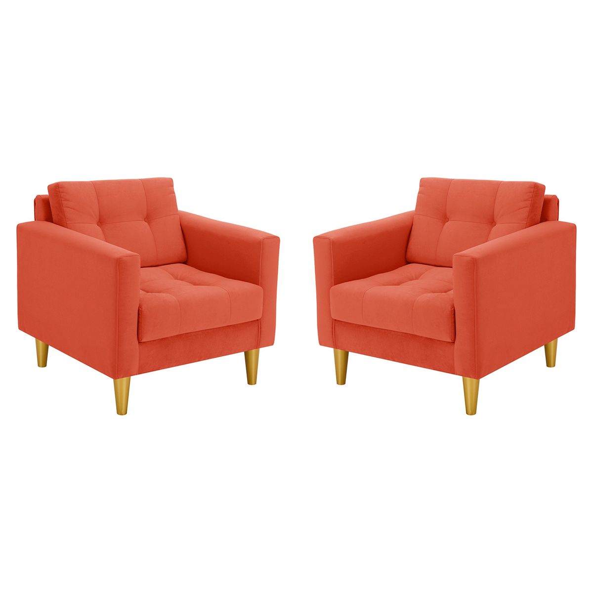 BODEVIR - Set Sofa Retro 1C Felpa 01 Naranja