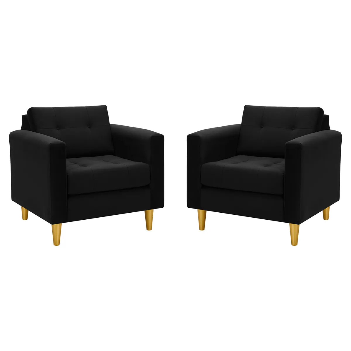 BODEVIR - Set Sofa Retro 1C Felpa 01 Negro