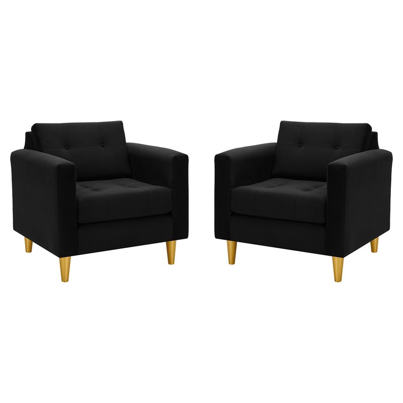 BODEVIR - Set Sofa Retro 1C Felpa 01 Negro