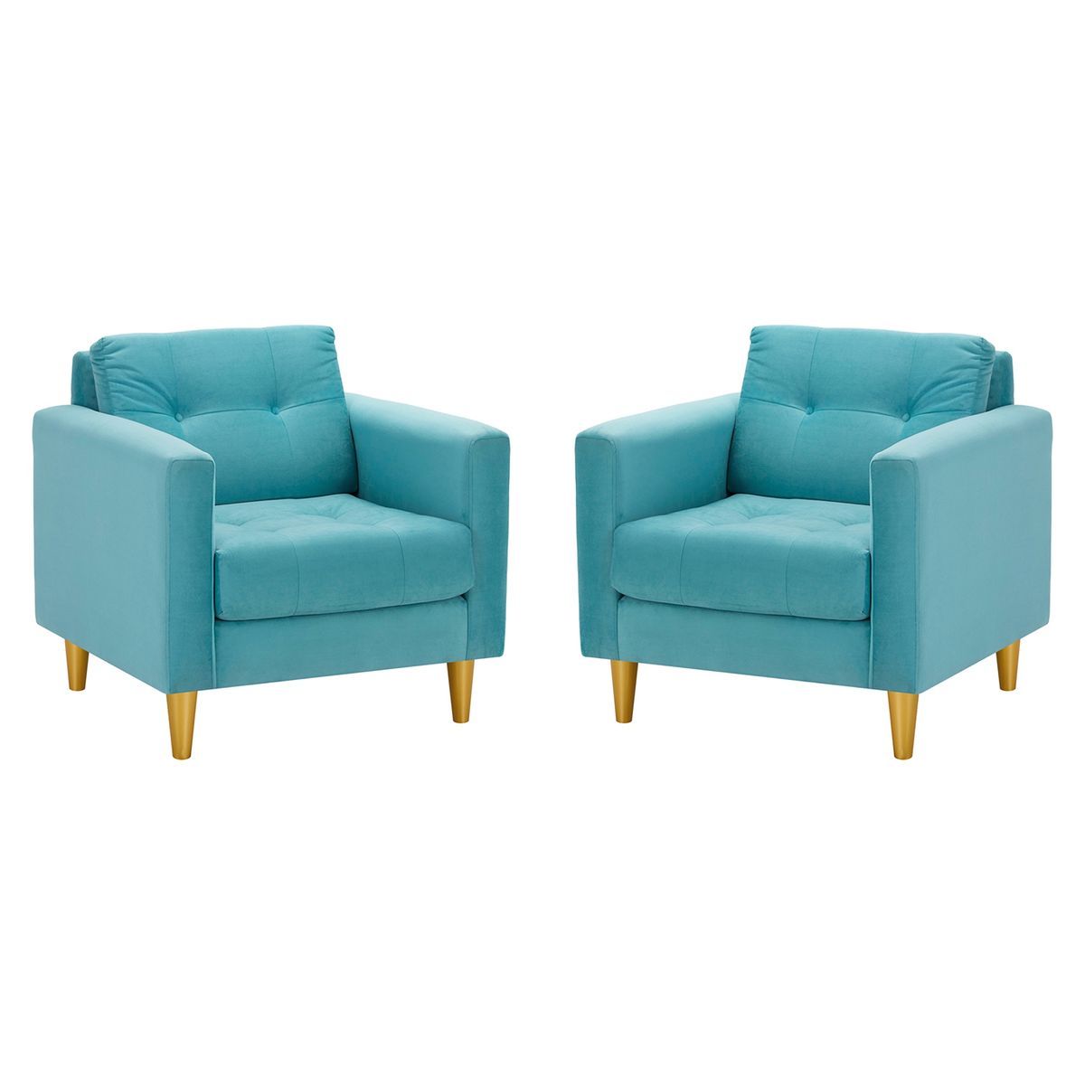 BODEVIR - Set Sofa Retro 1C Felpa 01 Turquesa