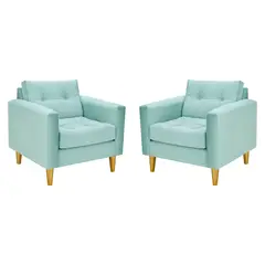 BODEVIR - Set Sofa Retro 1C Felpa 01 Verde Agua