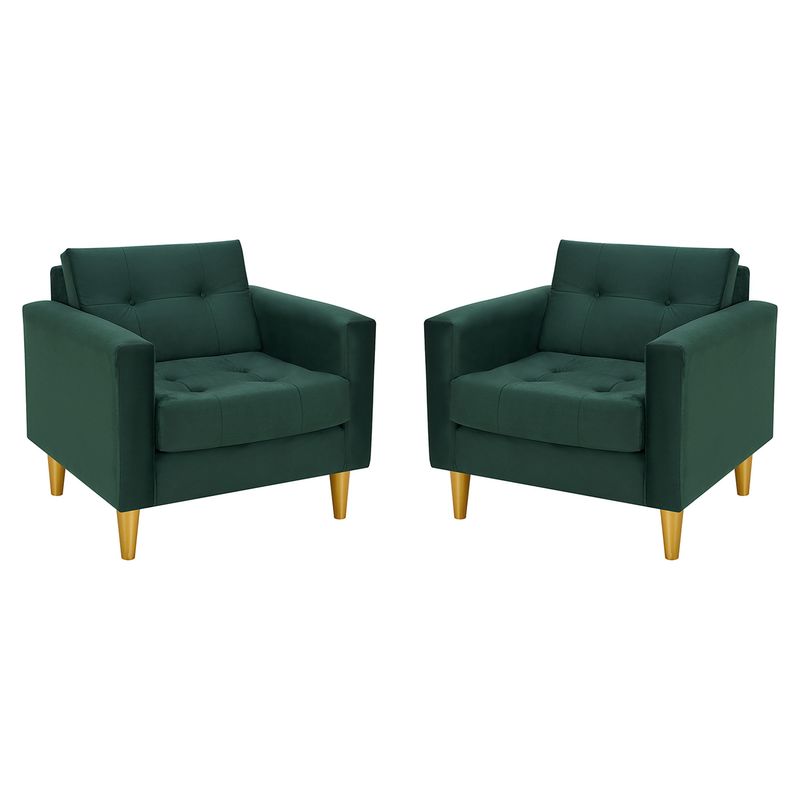 BODEVIR - Set Sofa Retro 1C Felpa 01 Verde Botella