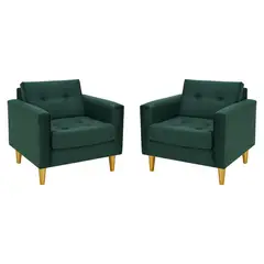 BODEVIR - Set Sofa Retro 1C Felpa 01 Verde Botella
