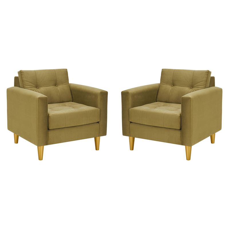 BODEVIR - Set Sofa Retro 1C Felpa 01 Verde Musgo