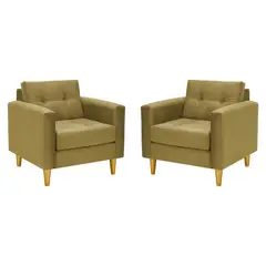 BODEVIR - Set Sofa Retro 1C Felpa 01 Verde Musgo
