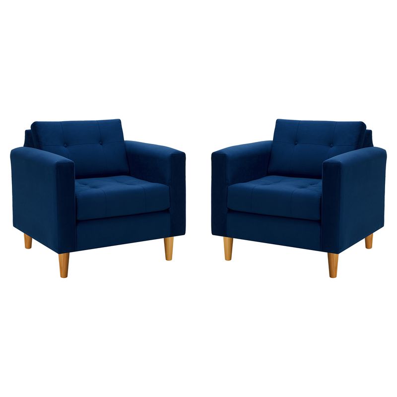BODEVIR - Set Sofa Retro 1C Felpa 04 Azul Marino